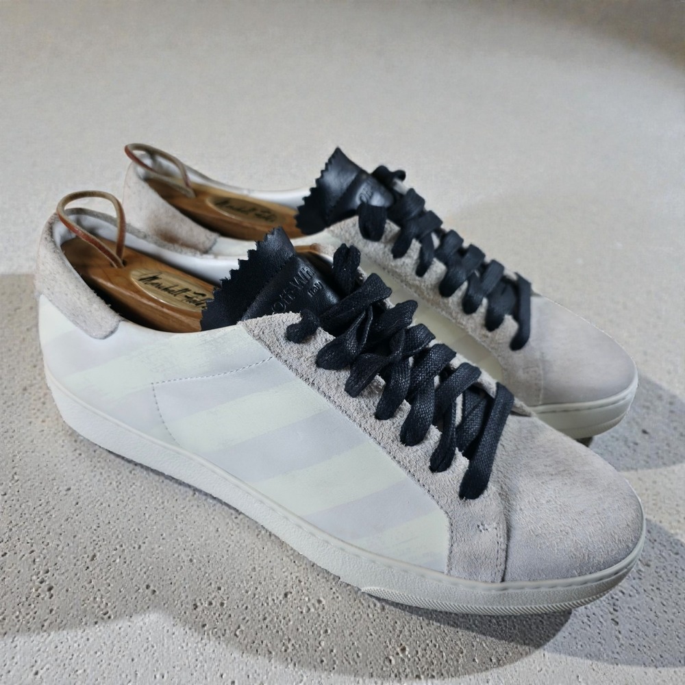 Off-White Brushed Diagonals Striped Shoes Made In Italy Mens 7 / Womens 8.5 New